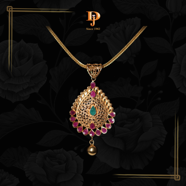 Gold Pendant with Stone Detailing