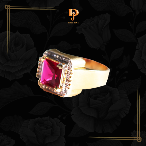 Men's Gold Ring with CZ Stone