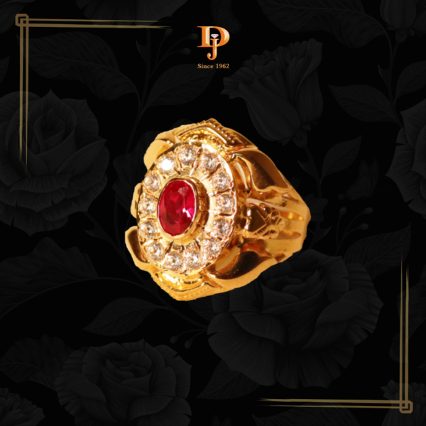 Men’s Gold Ring with CZ Stones