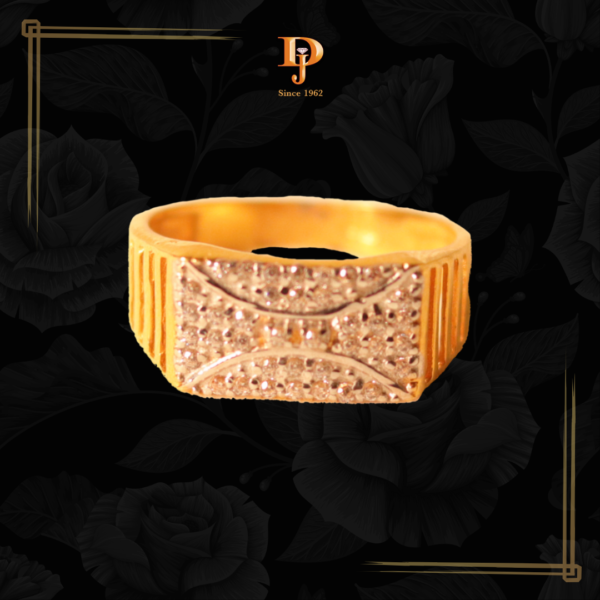 Men's Gold Ring with CZ Stones