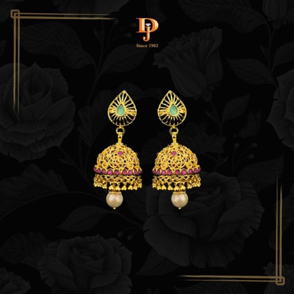Gold Earrings with Stone Detailing