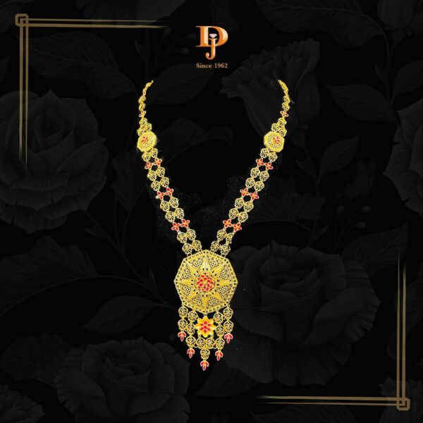 Gold Kuwaiti Ranihaar with Stone detailing