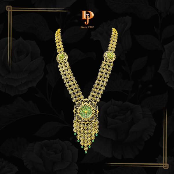 Gold Kuwaiti Ranihaar with Stone detailing