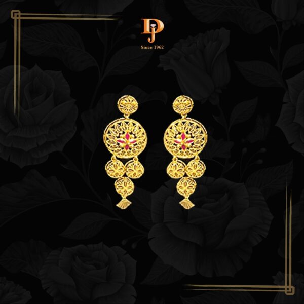 Gold Earrings with Stone Detailing