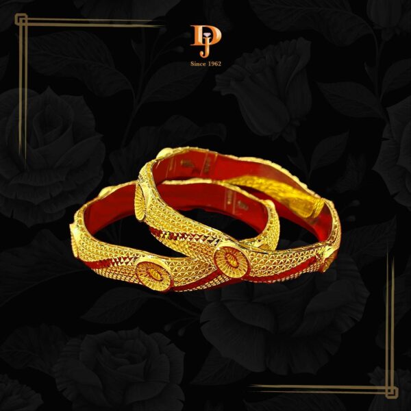 Fancy Gold Bangles - Pair of 2