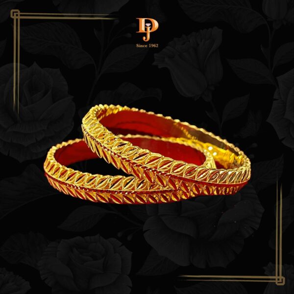 Fancy Gold Bangles - Pair of 2